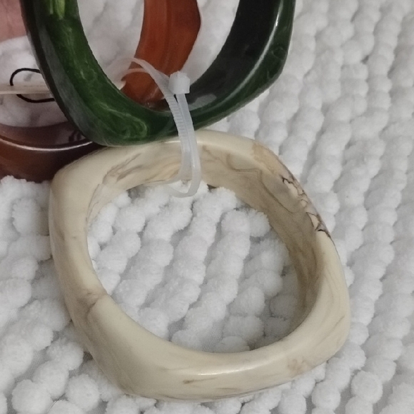 Piper K Boho Retro Chunky Set Of 3 Bangle Bracelets - Picture 4 of 10